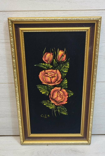 Vintage 1970s black velvet - black,