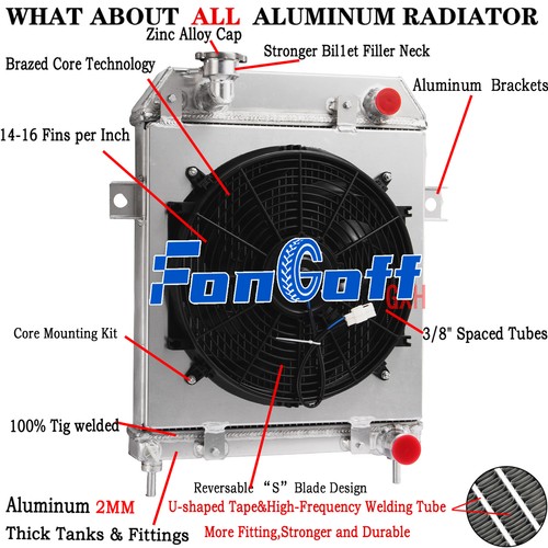 Row radiator shroud fan - radiator,