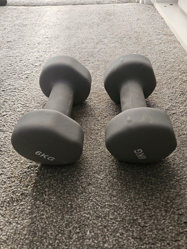 Weights grey 6kg dumbells - weights,