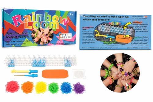 Rainbow loom bracelet making - rainbow,