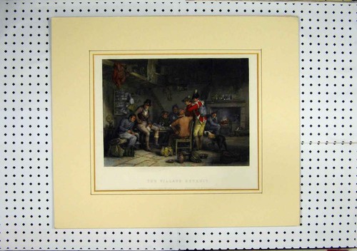 Original old antique print - old,