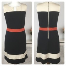 41 Hawthorn Dress 10 12 medium sleeveless Sloane colour block shift navy stretch