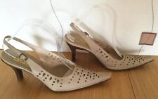 HEELS STILETTOS SHOES 7 40 LEATHER POINT TOE HANDMADE ANELLO & DAVIDE ITALY NEW