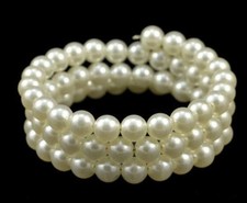 3 ROW FAUX PEARL STRETCH
