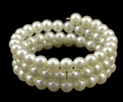 Row faux pearl - faux, stretch
