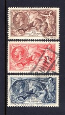 GB KGV 1934 sg450-452 RE-ENGRAVED SEAHORSES FINE USED SET CAT £190 (2024)