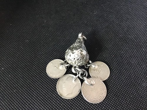Silver persian ottoman - silver, /