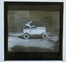 Magic Lantern Slide  Social History  Pedal Car Children Child Toys Playing