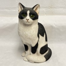 Large Sherratt & Simpson Black & White Cat Sittjng 55541 10.5” See Pics & Desc.