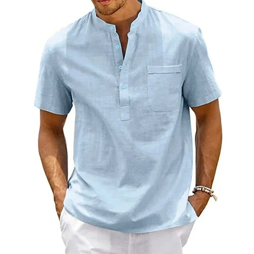 Men cotton linen shirt - cotton,