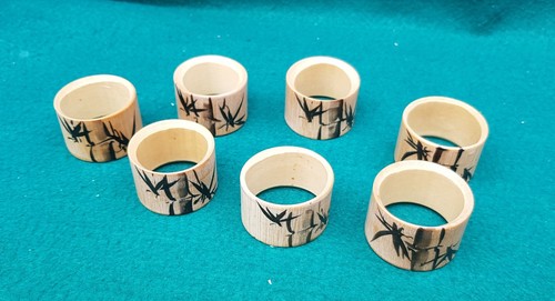 Seven vintage bamboo napkin - vintage,