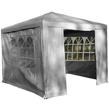 Grey Gazebo Garden Marquee Awning Beach Party Wedding Camping Tent Canopy 3x3m