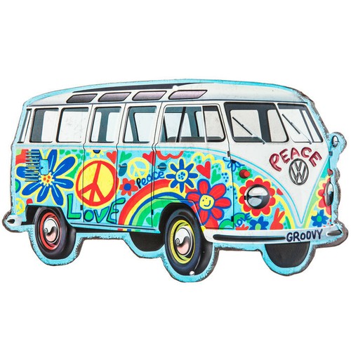 Hippie bus metal sign - bus,