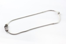 Pandora Sterling Silver Necklace w/ Charms Stone Set Snake Link (38g)