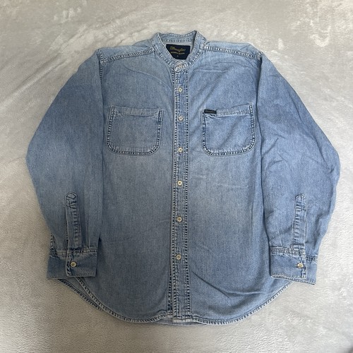 Wrangler denim shirt mens blue - denim,