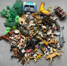 Vintage PVC Wild Animals Toys Figures Bundle Over 100 Animals And Trees