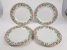 Waterside Fine China Christmas Holly Pattern Dinner Plates x4  