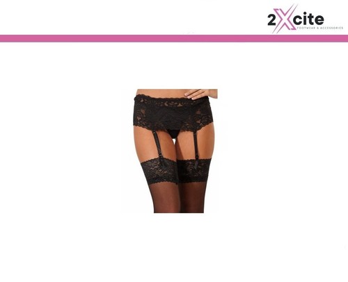 Wide lace suspender belt - wide,