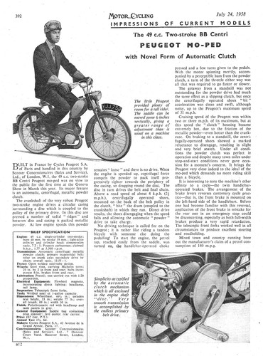 1958 peugeot centri 49cc - 1958, 'bb