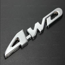 4WD Logo 3D Chrome Metal Car