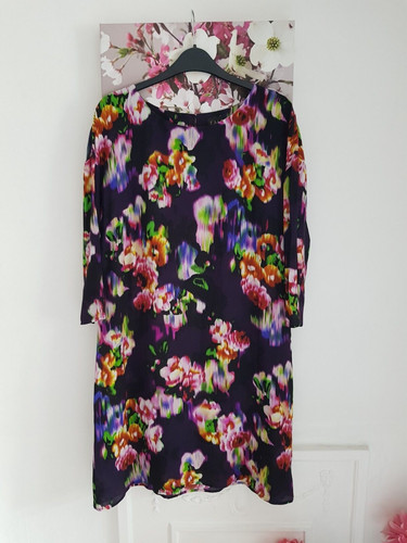 Burgundy floral silk dress - burgundy, dress,