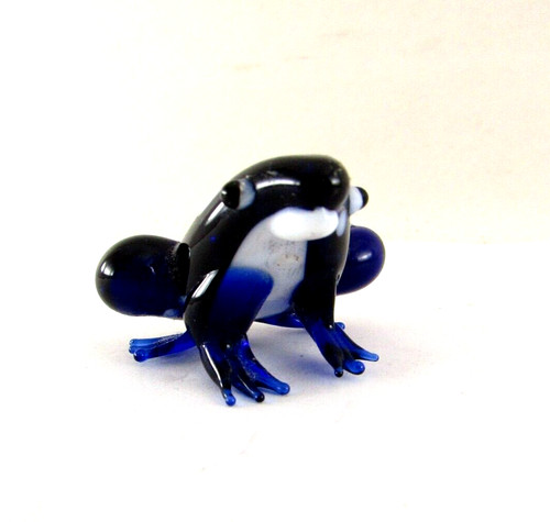 Small art glass frog handblown - art,