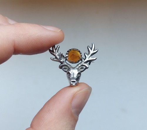 Antique sterling silver stag - sterling,