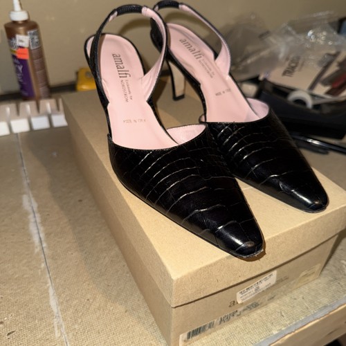 Amalfi louisa black crocodile - black,