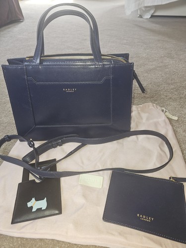 Radley navy leather handbag - navy,