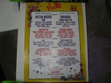 V FESTIVAL south - A2 original POSTER 2016 21st Bday JUSTIN BIEBER LITTLE MIX