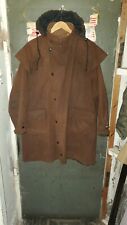*Barbour Vintage  Stockman Backhouse Wax Long Trench Brown Coat Size 44" VGC*