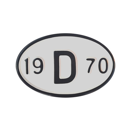 Rear year plate 1970 - plate, 19d70