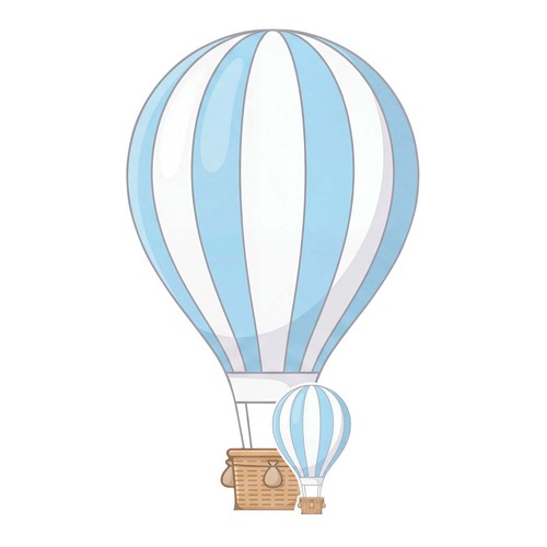Hot air balloon blue cardboard - blue,