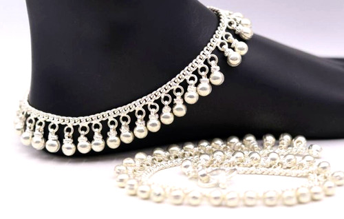 Anklet silver plated - silver, ankle