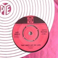 RARE~GARY BENSON~THAT MAN'S GOT NO LUCK~1966 PYE UK 45~POP~VG~GREAT AUDIO