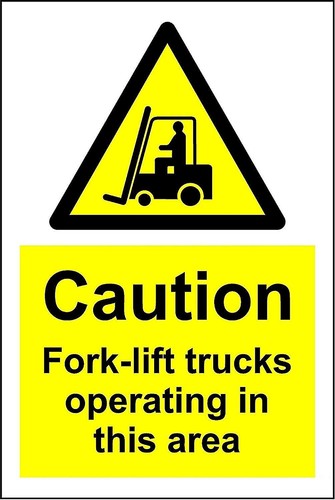 Warning caution fork lift - warning,