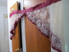 Swag Curtain Ivory Floral Lace