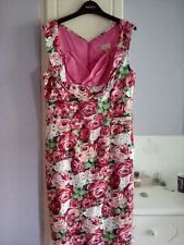 Lindy hop pink floral dress size 14