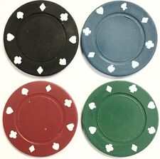 100 x FULL WIDTH SIZED POKER ROULETTE CASINO CHIPS - SUITED DESIGNS IN 4 COLOURS