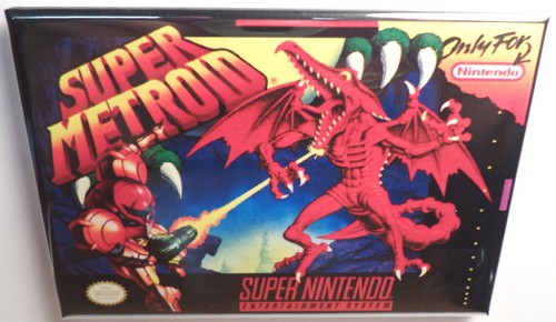 Super metroid snes game box - box, 2"