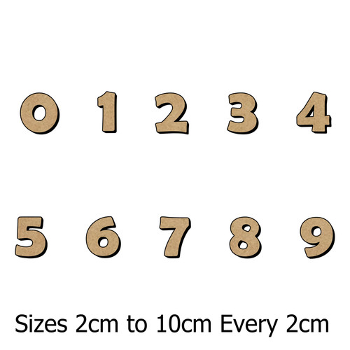 Mdf numbers 2cm - numbers,