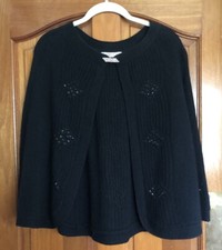 Emreco Black Lambswool/Angora Cape with Sequins - Size 18