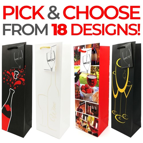 Wine gift bags with - wine, tag