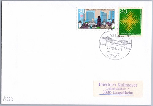 Special postmark wilhelmshaven - special,