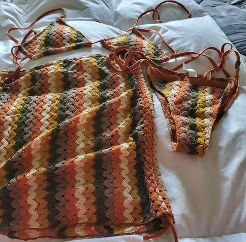 Multicolour crochet chevron - multicolour,