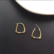 Gold hoop earrings 9ct - gold,