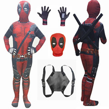 For Deadpool Costume Kids Boys Bodysuit Halloween Cosplay Party Fancy Dress Up