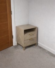 Two-Drawer Herringbone Bedside