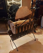 Wrought iron log basket