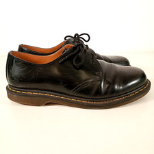 Men's Dr Martens Black Smooth Leather Oxford Shoes - Size UK 12